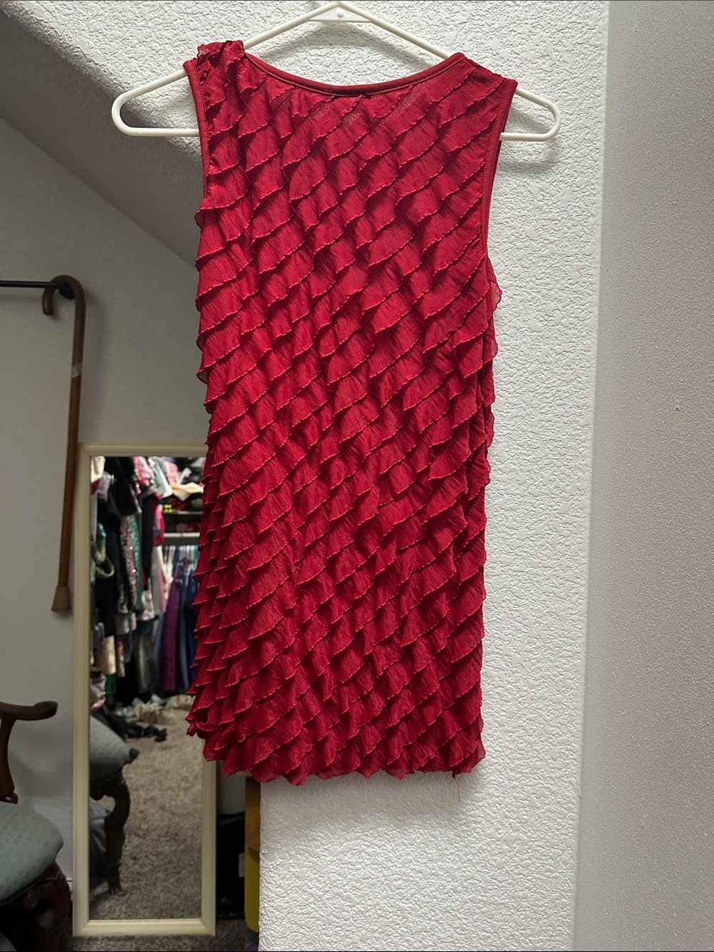 Agenda Red Ruffle Tank Top - Picture 3 of 3
